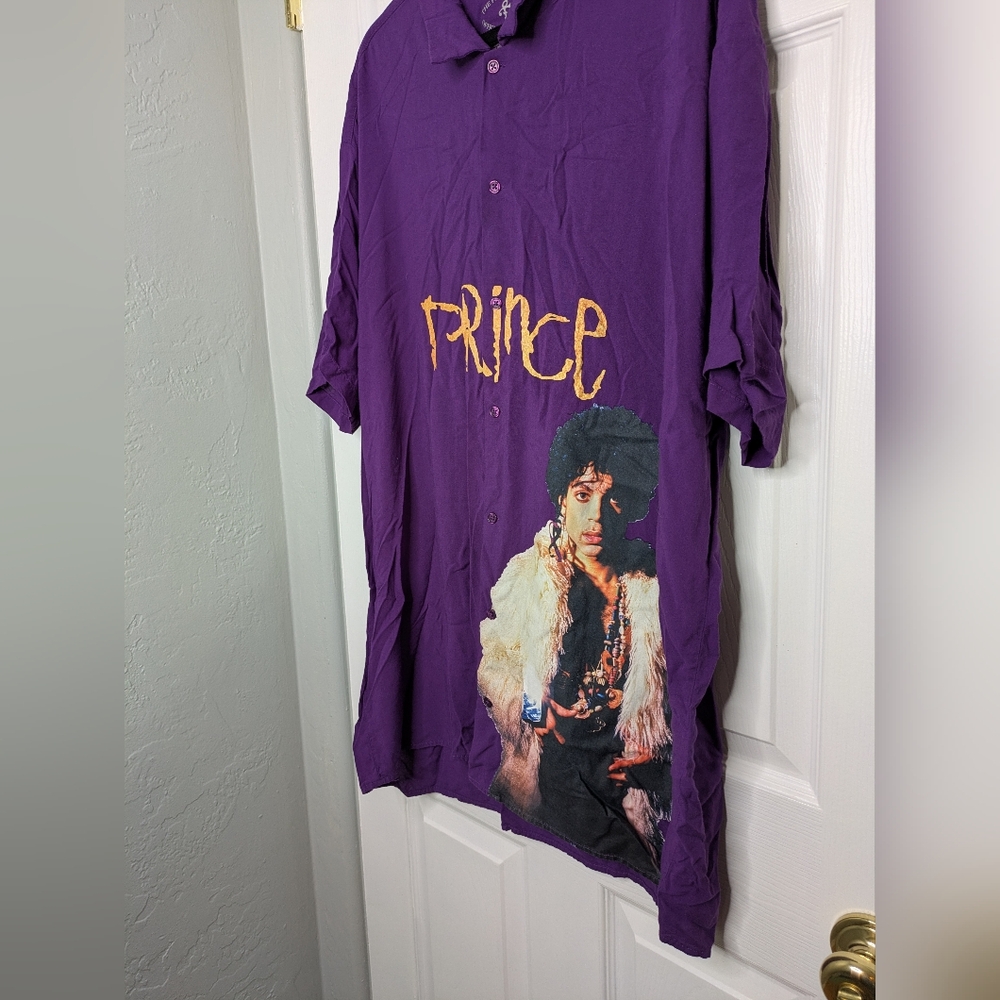 Prince Estate Purple Graphic Men's Button Down Shirt XXL - Picture 2 of 5